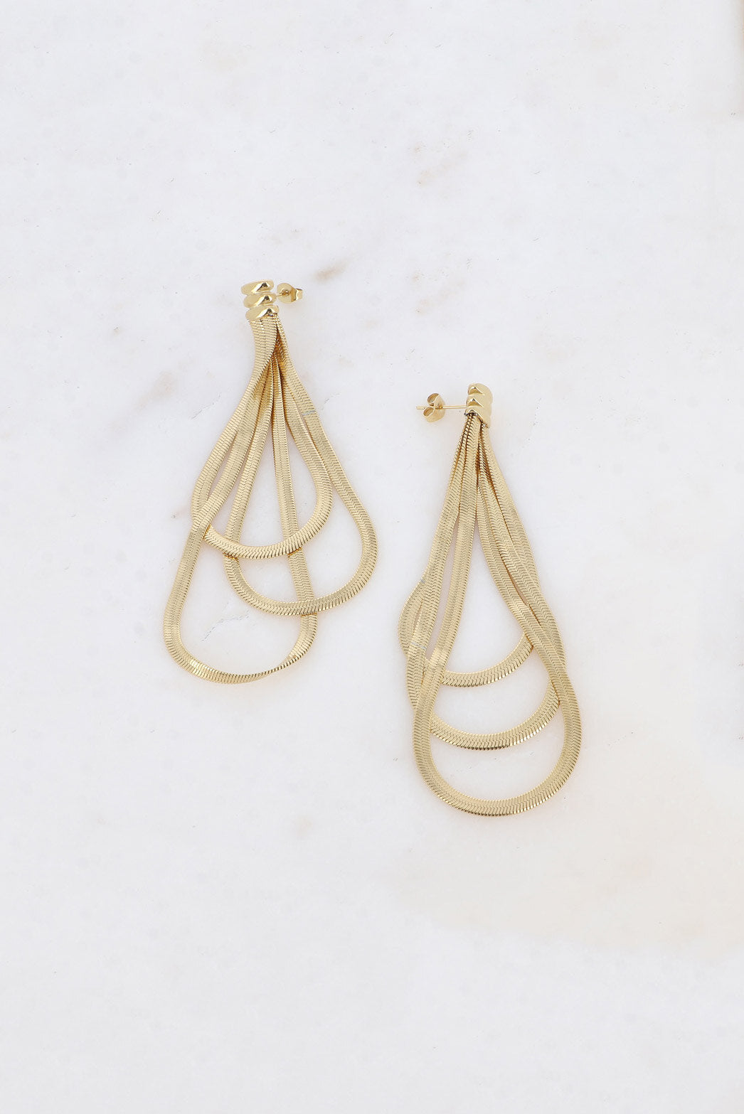Boucles pendantes - 3 mailles miroir