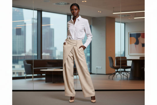 Pantalon fluide à coupe asymétrique